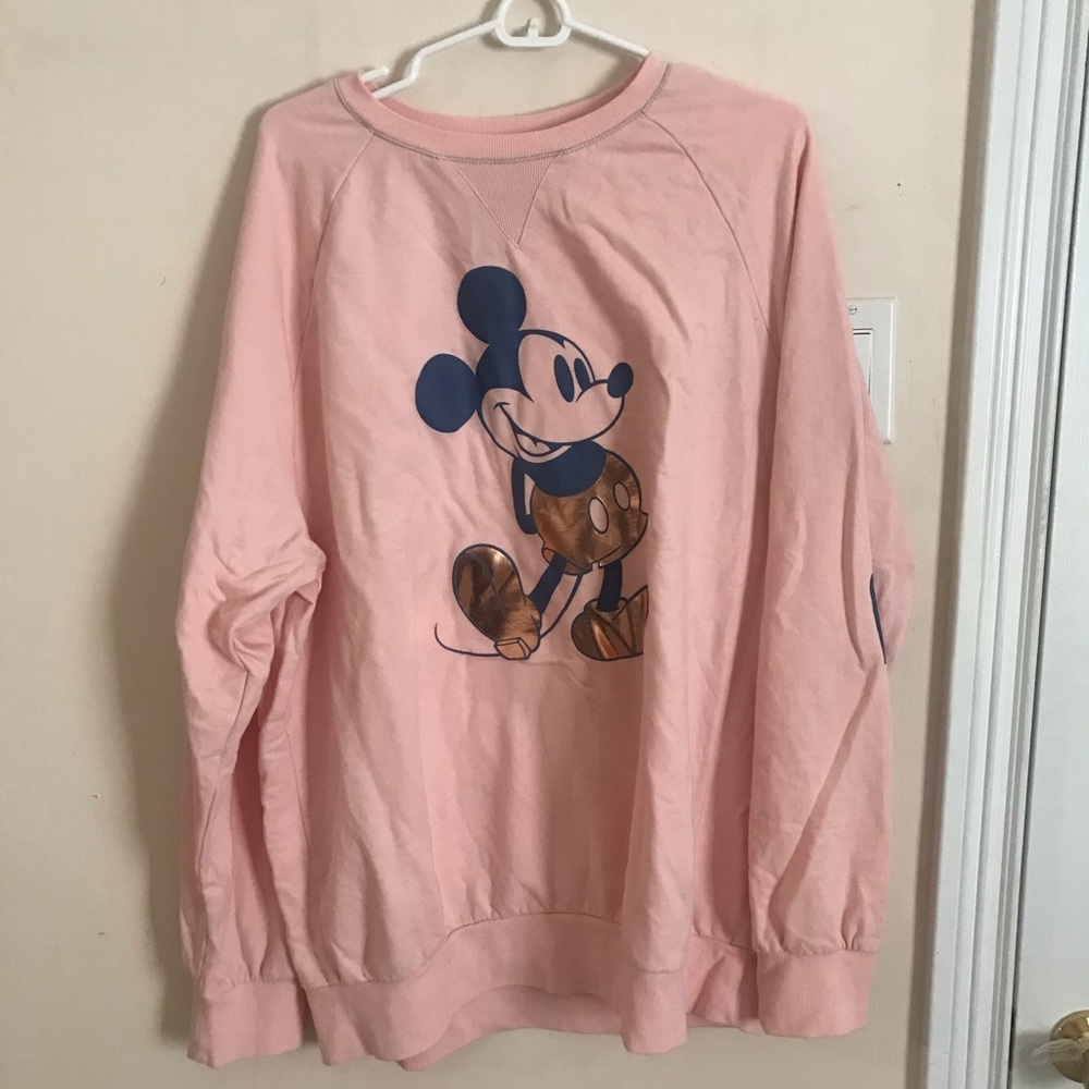 XL Pink Disney World Sweatshirt, Rose Gold Mickey